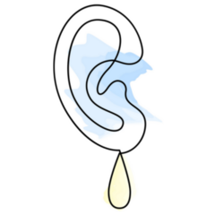 Ear With Drop Continuous Line Drawing Sticker