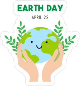 Earth Day Cartoon Card Sticker