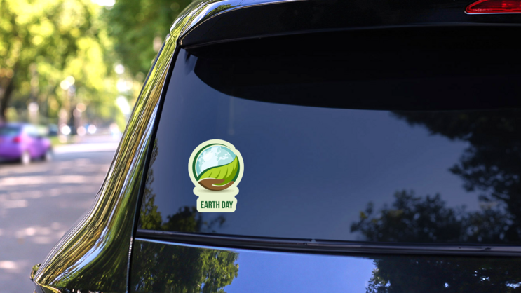 Earth Day Concept Sticker on a Rear Car Window (New) example