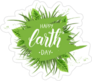 Earth Day  Green Grass And Leaves Sticker