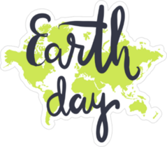 Earth Day Hand Lettering Sticker