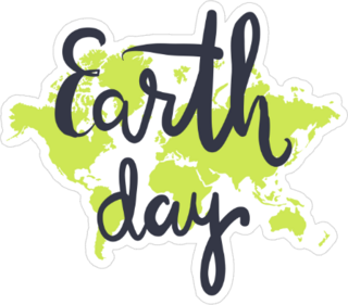 Earth Day Hand Lettering Sticker