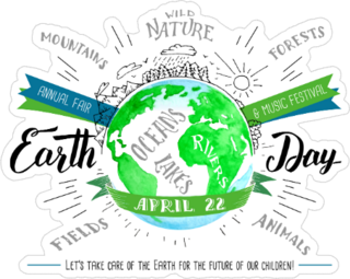 Earth Day Holiday Flyer Sticker