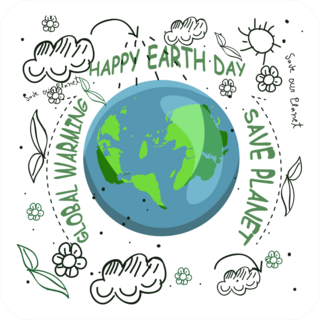 Earth Day Illustration Sticker