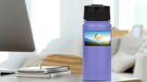 Earth Day Landscape Sticker on a Water Bottle (New) example