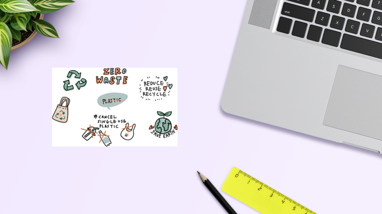 Earth Day Sticker Sheet on a Desk (New) example