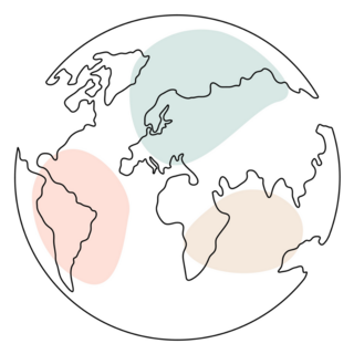 Earth Globe Abstract Pastels Sticker