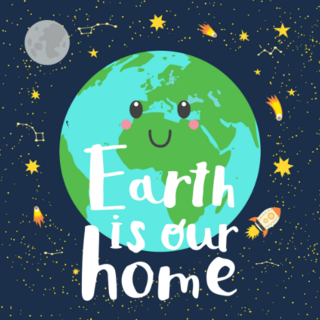 Earth Is Our Home Space Sticker