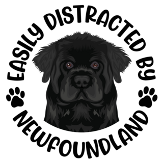 Easily Distracted Newfie Sticker 
