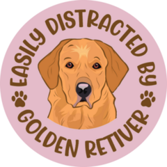 Easily Distracted Retriever Sticker