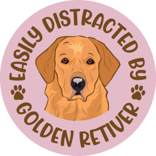 Easily Distracted Retriever Sticker