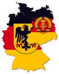 East Germany & West Germany Flags In Country Sticker