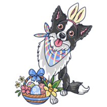 Easter Border Collie Sticker