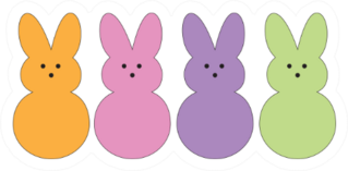 Easter Bunnies Candy Sticker