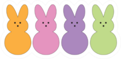 Easter Bunnies Candy Sticker