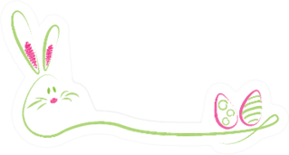 Easter Bunny Illustration Doodle Sticker