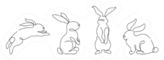 Easter Bunny Set In Simple One Line Style Sticker