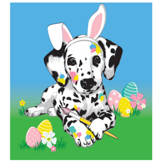 Easter Dalmatian Sticker