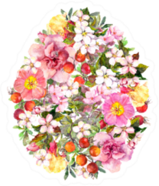 Easter Egg Made From Flowers Sticker