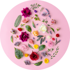 Easter Egg Made With Spring Flowers On Pastel Pink Sticker