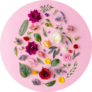 Easter Egg Made With Spring Flowers On Pastel Pink Sticker