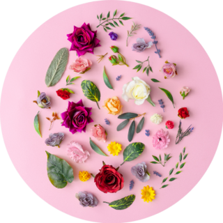 Easter Egg Made With Spring Flowers On Pastel Pink Sticker