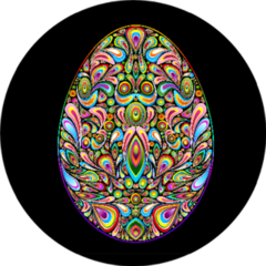 Easter Egg Psychedelic Art Design Sticker