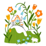 Easter Mood, Little House On Spring Hills Sticker