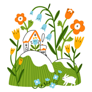 Easter Mood, Little House On Spring Hills Sticker