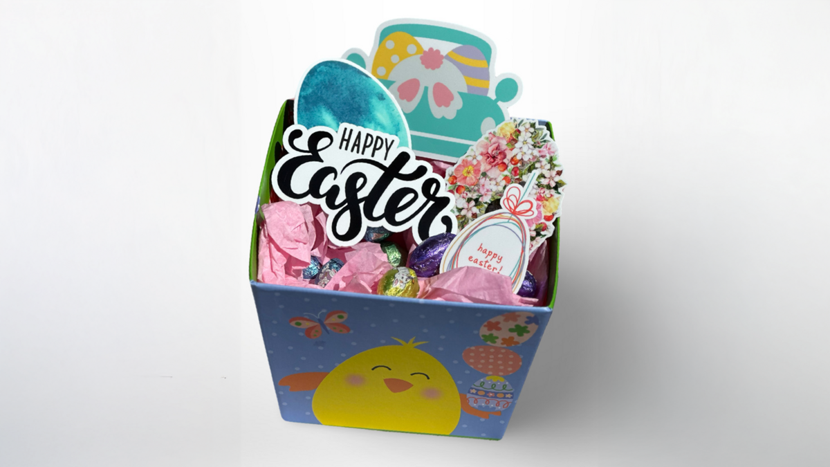 Easter Stickers in Easter Basket