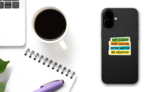 Eat Clean Stay Active Be Healthy Sticker on a Phone (New) example
