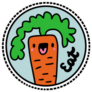Eat Hand Drawn Carrot Farm Sticker