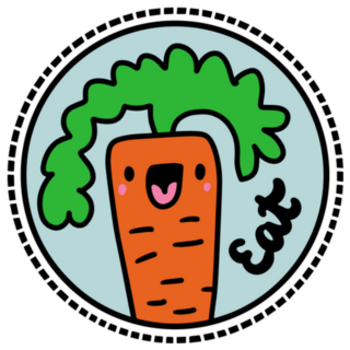 Eat Hand Drawn Carrot Farm Sticker