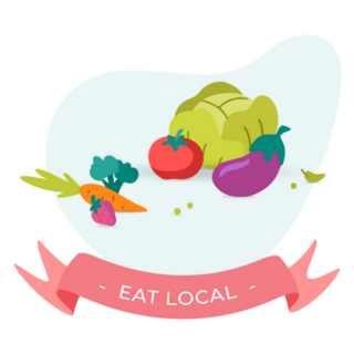 Eat Local Healthy Fresh Vegetables Sticker