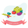 Eat Local Healthy Fresh Vegetables Sticker