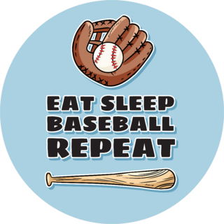Eat Sleep Baseball Repeat Cute Postcard Sticker