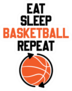 Eat Sleep Basketball Repeat Illustration Sticker