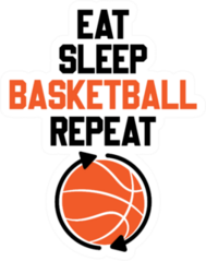 Eat Sleep Basketball Repeat Illustration Sticker