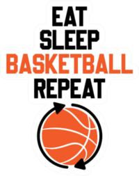 Eat Sleep Basketball Repeat Illustration Sticker
