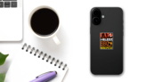 Eat Sleep Bbq Repeat Lettering Sticker on a Phone (New) example