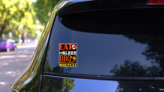 Eat Sleep Bbq Repeat Lettering Sticker on a Rear Car Window (New) example