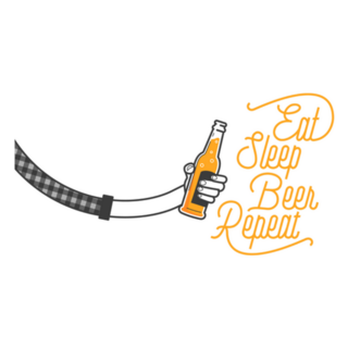 Eat Sleep Beer Repeat Calligraphy Sticker