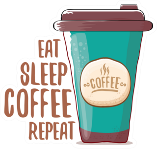 Eat Sleep Coffee Repeat Sticker
