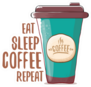 Eat Sleep Coffee Repeat Sticker