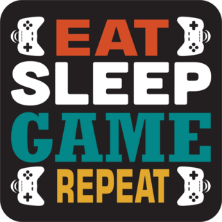 Eat Sleep Game Repeat Sticker