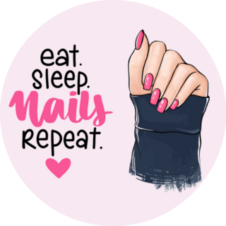 Eat. Sleep. Nails. Repeat Lettering Sticker