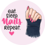 Eat. Sleep. Nails. Repeat Lettering Sticker