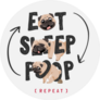 Eat Sleep Poop Pug Sticker