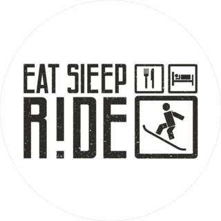 Eat, Sleep, Ride Snowboarding Circle Sticker