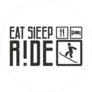 Eat, Sleep, Ride Snowboarding Circle Sticker